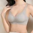 thumbnail image 2 of DondPO Bras for Women Bras for Women Padded No Underwire Scalloped Bras Soft Wireless Comfort Bralettes Full Coverage Everyday Bra Wireless Bra Seamless Bras Gray L, 2 of 6