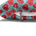 thumbnail image 4 of Valentine's Day Pet Bed, Smiling Funny Cartoon Characters on Turquoise Backdrop, Chew Resistant Pad for Dogs and Cats Cushion with Removable Cover, 24" x 39", Grey Dark Coral, by Ambesonne, 4 of 4