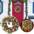 thumbnail image 2 of FNNMNNR Christmas Wreath Prelit Handmade Christmas Wreath With Front Door Lights Battery Powered Christmas Wreath Flocked Festi, 2 of 4