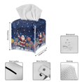 thumbnail image 5 of ZIATUBLE Christmas Santa Claus Square Tissue Box Cover Snowflakes PU Tissue Box Cover Cute Soft Napkin Organizer Dispenser Washable Facial Napkin Box Holders Accessories Decor, 5 of 7