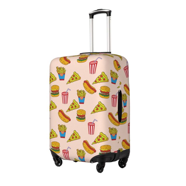 Balery Hamburger Pizza Funda de equipaje, fundas para maletas, elástica, lavable, protector de maletas, compatible con maletas de 18 a 32 pulgadas-Medium