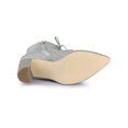 thumbnail image 6 of BLISSFUL STEP Women's Pointy Toe Block Heel Glitter Ankle Boots Silver 7, 6 of 8