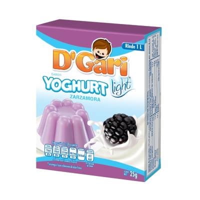 Polvo para gelatina de leche D Gari light sabor yoghurt zarzamora 25 g
