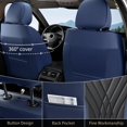 thumbnail image 3 of FLORICH Car Seat Covers Full Set, Luxury Design Front and Rear Seat Protectors, Universal Auto Interior Accessories Fit for Most Cars, Black & Blue, 3 of 8