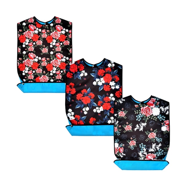 Qarigey Protector de ropa de 3 piezas con recogedor de migas opcional, doble capa, impermeable, el mejor regalo para seres queridos Accesorios de disfraces 101+3 piezas