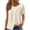 Beige, variant on Women's Textured Jacquard Gathered Round Neck Loose Fit Casual Short Sleeve Shirts for Women, Soft Stretchy Summer Blouse Tshirts for Women