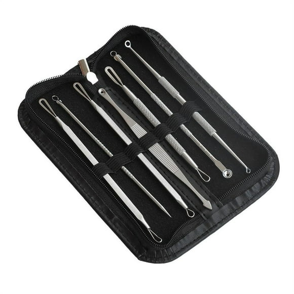 7Pcs Stainless Steel Pimple Pins Blackhead Comedone Extractor Remover Popper
