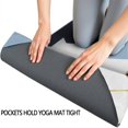 thumbnail image 3 of Blue Gold Hexagon Marble Hot Yoga Mat Towel Non Slip for Hot Yoga - Quick-Drying Yoga Mat Cover with 4 Corner Pockets with Travel Bag - Hot Yoga Towel Non Slip 74"x26", 3 of 6