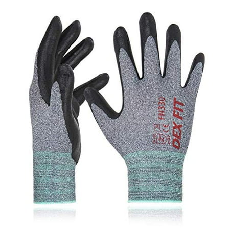 

DEX FIT Work Gloves FN330 3D Comfort Stretch Fit Power Grip Durable Foam Nitrile Coated Smart Touch Thin & Lightweight Machine Washable Grey 7 (S) 1 Pairs
