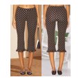 thumbnail image 2 of Pantalones capri para mujer, cintura elástica, largo 3/4, lisos/de lunares, cortos, para uso diario informal., 2 of 9