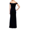 thumbnail image 2 of ALEX EVENINGS Womens Navy Short Sleeve Maxi Sheath Evening Dress Size: 16, 2 of 2
