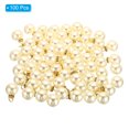 thumbnail image 3 of Unique Bargains Pendentifs Perles Factices 16 mm, Lot de 100 Perles Rondes Imitation Perle avec Strass, Beige Doré, 3 of 6