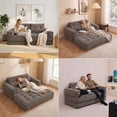 thumbnail image 6 of Leumius 2 Seater Modular Corduroy Sofa with Chaise Lounge,2-in-1 Boneless Convertible Floor Couch,Lazy Double Sofa with Armrest for Living Room Bedroom Apartment Game Guest Room,Coffee, 6 of 11