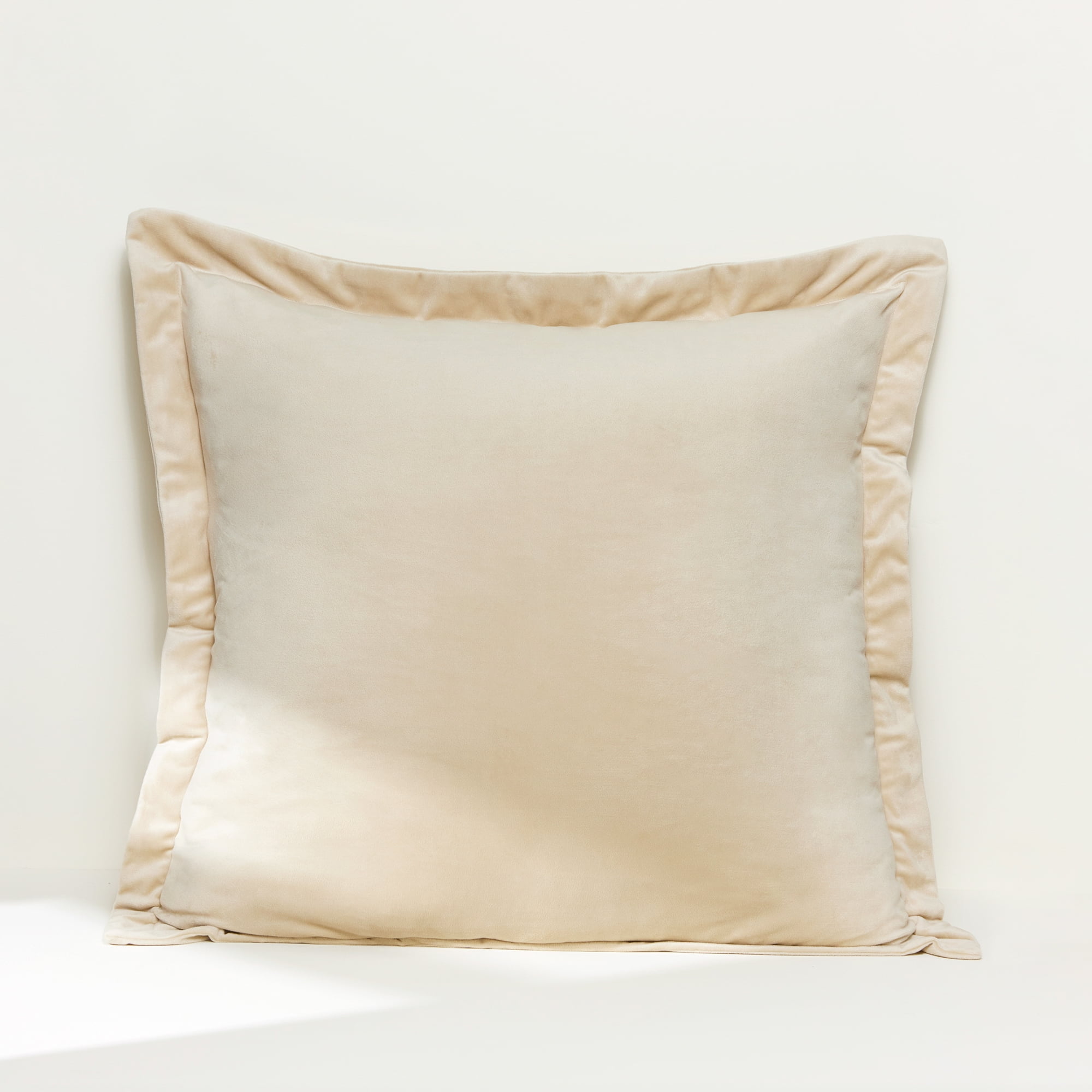 Lush Decor Velvet Dreams Euro Sham Covers 2 Piece Set 25.5" W x 25.5" L + 1.5" Neutral - Velvet Pillow Cover - Euro Pillow Covers - Glam Decorative Pillows for Bed