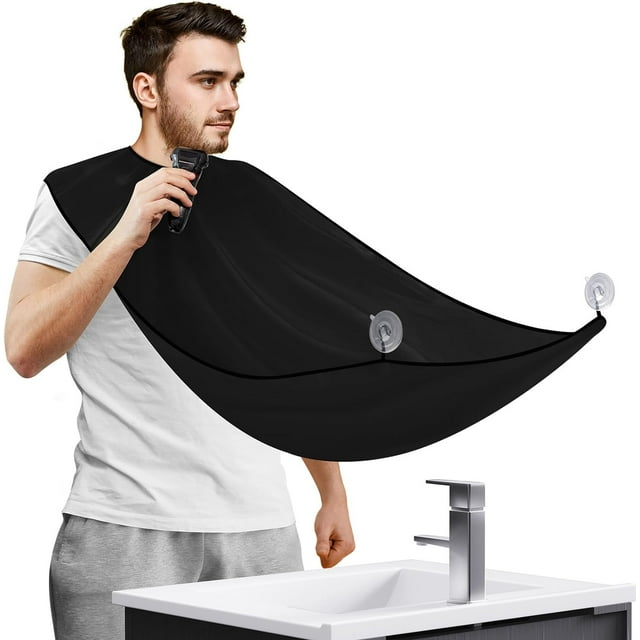MIKRUI Tablier à Barbe, Attrape-Barbe pour Rasage et Coupures de Cheveux pour Hommes, Attrape-Cheveux Antiadhésif