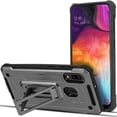 thumbnail image 3 of Value Pack Cables + for Samsung Galaxy A10E Cell Case Phone Case Corner Guard Built In Kickstand Hybrid Slim Bumper Shock Cover (Gray), 3 of 4