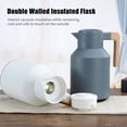 thumbnail image 4 of 1L Thermal Coffee Carafe Double Walled Thermal Carafe Pot With Wood Handle Water Kettle Insulated Flask Tea Carafe Keeping Hot Cold, 4 of 7