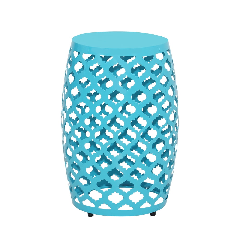 Abble Iron Geometric Side Table, Teal
