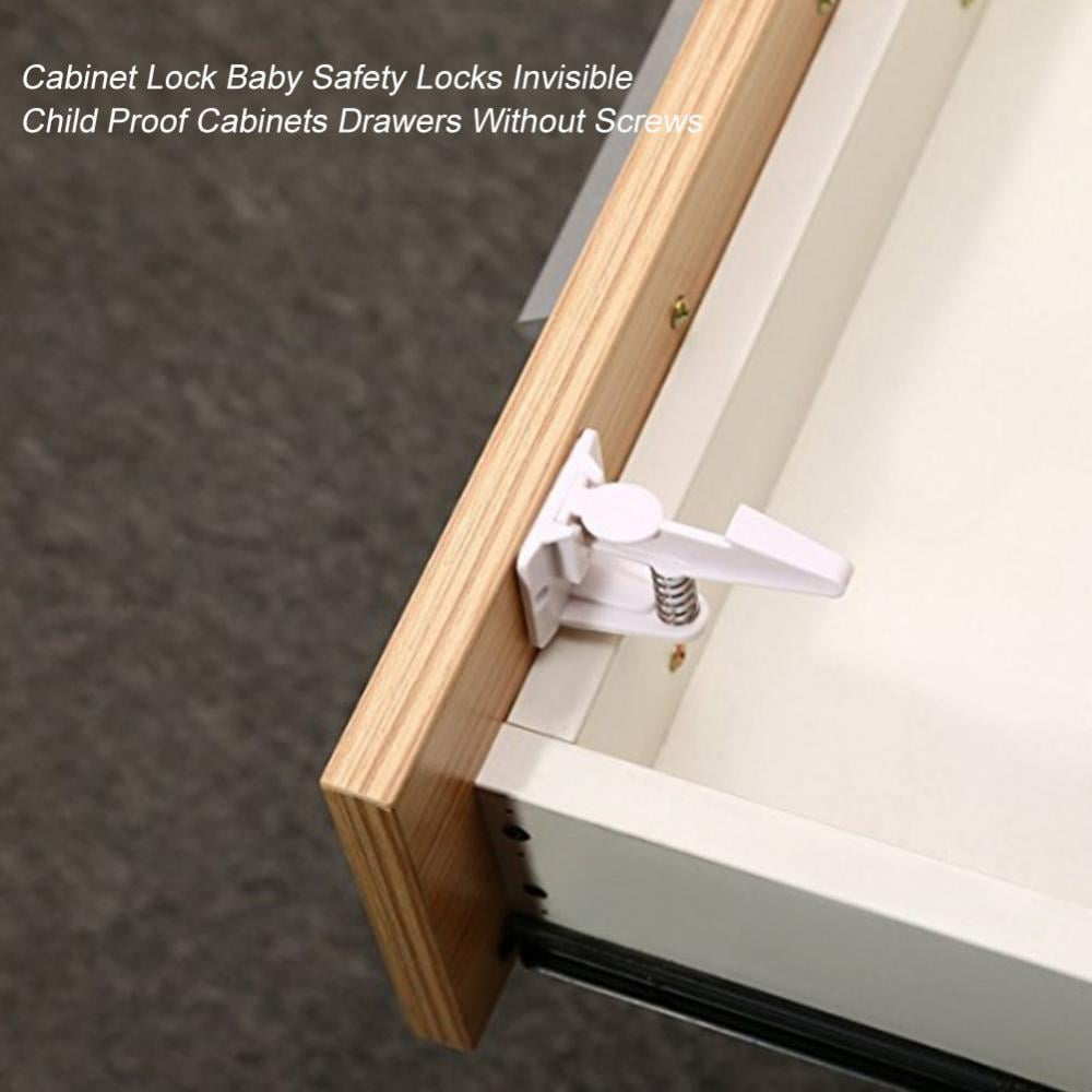 Eecoo 10 Pcs Set Cabinet Lock Baby Safety Locks Invisible Child