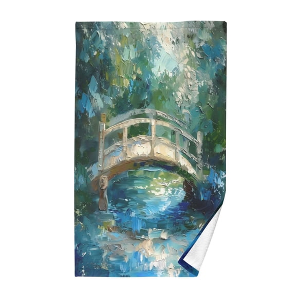 Pure Cotton Face Towel 16x28 Inches Hand Towel Bath Towel Hand Bath Towels Soft Good Water Absorption for Washing Face Wiping Face Painting Bridge