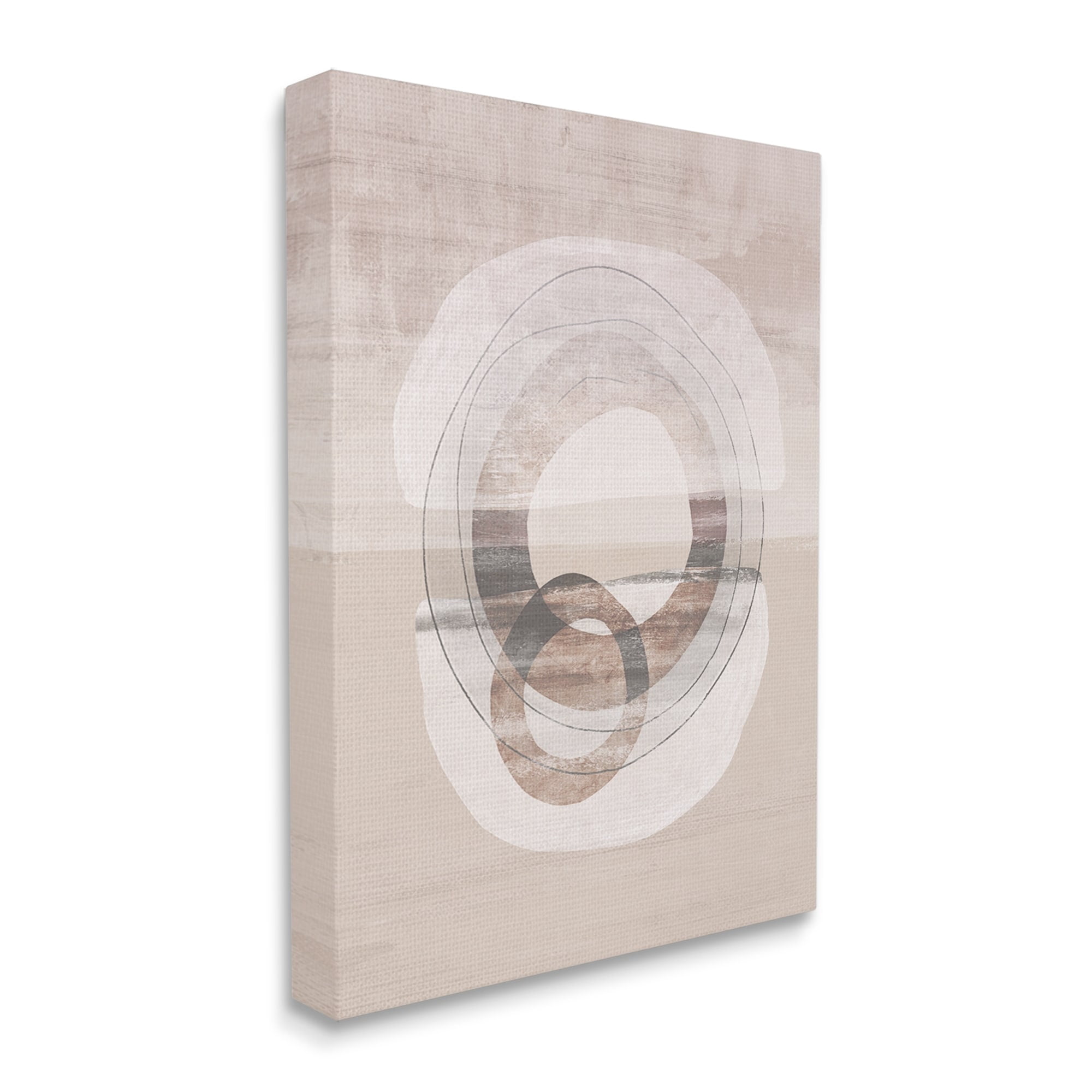 Stupell Round Boho Circles Contemporary Abstract Painting Gallery Wrapped Canvas Print Wall Art