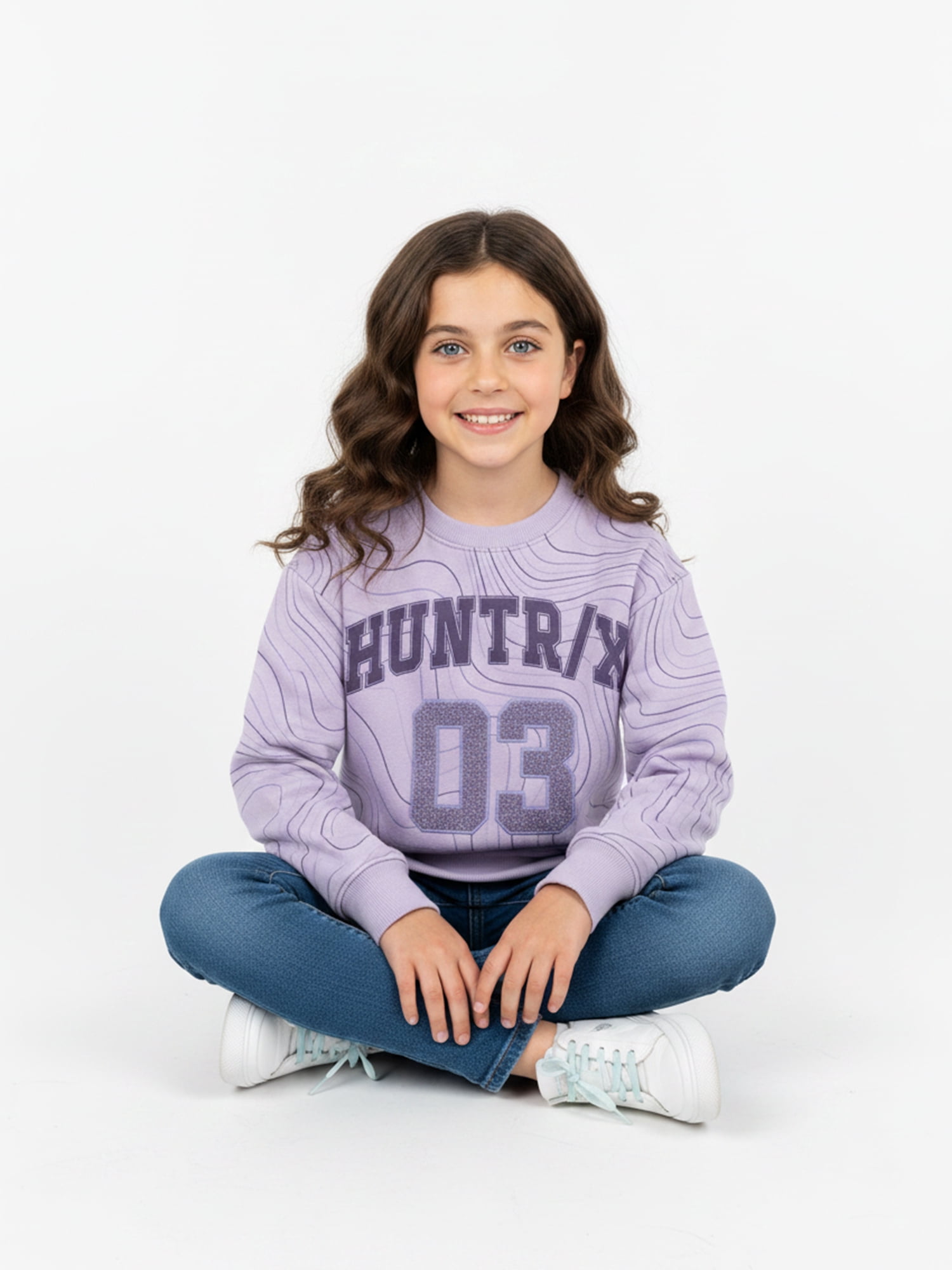K Pop Demon Hunters Huntrix Girls Graphic Fleece Crewneck Sweatshirt, Sizes 4-16