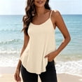 thumbnail image 2 of VBVC Women's Adjustable Strap Crew Neck Camisoles , Ladies' Lightweigh Curved Hem Tank Tops , Casual Summer Sleeveless Shirts For Women,Beige,S-2XL, 2 of 9