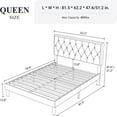 Allewie Queen Size Bed Frame Upholstered Platform Bed with Adjustable
