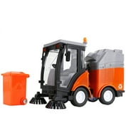 UTOURS Simulation Road Sweeper Car Toy Garbage Truck Sanitation Disposal Streetcar Model Light Music Pull-Back Vehicle Toy