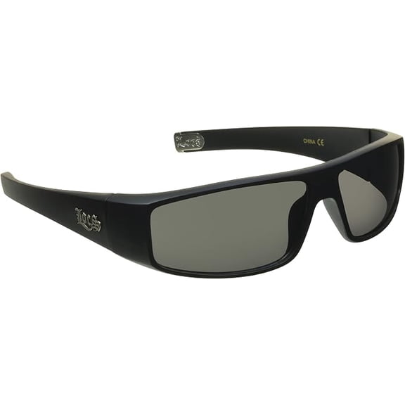 Locs Super Dark Sunglasses for Men & Women, Black Wraparound Lowrider Style, UV400, Polycarbonate Lenses