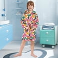 thumbnail image 3 of FORMRS Niños Bathrobe Unisex Hooded Robe Soft Plush Pajamas Sleepwear, Size 2-3T, Pink Floral Blooms, 3 of 7