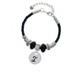 thumbnail image 2 of Delight Jewelry Silvertone Large Script Letter - I - 3/4'' Disc - Granddaughter Celtic Knot Leather Bead Bracelet, 7"+2" Extender, 2 of 4