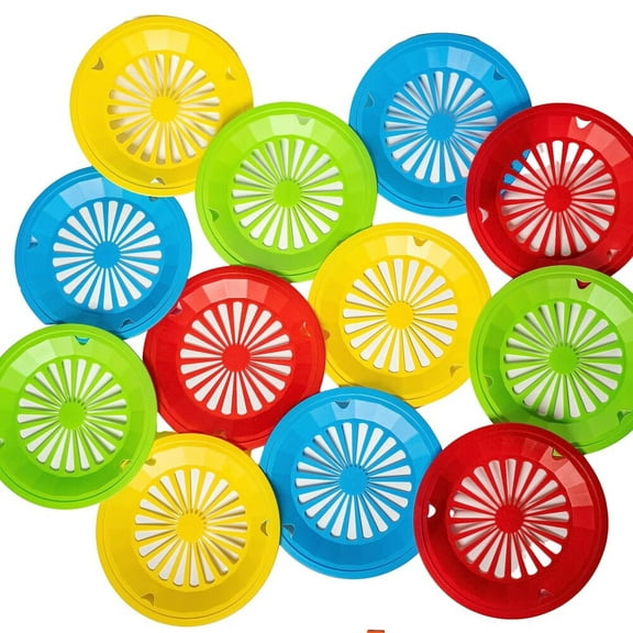 12 Colorful Reusable 10.5" Plastic Paper Plate Holders For 9" Plates.For Use Indoors and Outdoors