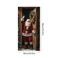 thumbnail image 3 of Christmas Door Cover Santa Claus Welcome Banner, 71 x 35 inch Brown Door Hanging, Red Wreath Christmas Eve Door Signs, Winter Bauble, Porch Backdrop, Xmas Front Door Decor, New Year Decor, 3 of 6