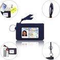thumbnail image 4 of Zip ID Case with Lanyard - Badge ID Holder with Wallet for Cash, Cards, Coin - Premium Quilted Blue, 4 of 6
