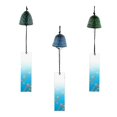 thumbnail image 4 of Traditional Japanese Cast Iron Wind Chime Bells Set of 3, Furin Decor for Outdoor Garden & Home, 4 of 5