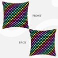 thumbnail image 3 of Susaid Rainbow Hearts Print Velvet Throw Pillow Covers Home Art Deco Pillowcase Square Pillow Case Cushion Cover for Bed Sofa Living Room Car Indoor and Outdoor-20"x20", 3 of 8