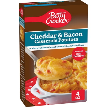 Betty Crocker Cheddar and Bacon Casserole Potatoes, Made with Real Cheese, 4 oz Box