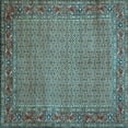 thumbnail image 1 of Ahgly Company Indoor Square Abstract Light Blue Contemporary Area Rugs, 5' Square, 1 of 4