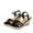 Black, variant on Fesfesfes Nude Sandals Peep-toe Pump Womens Summer Casual Open Toe Wedge Sandals Solid Color Beach Roman Platform Sandals 4.5(35)