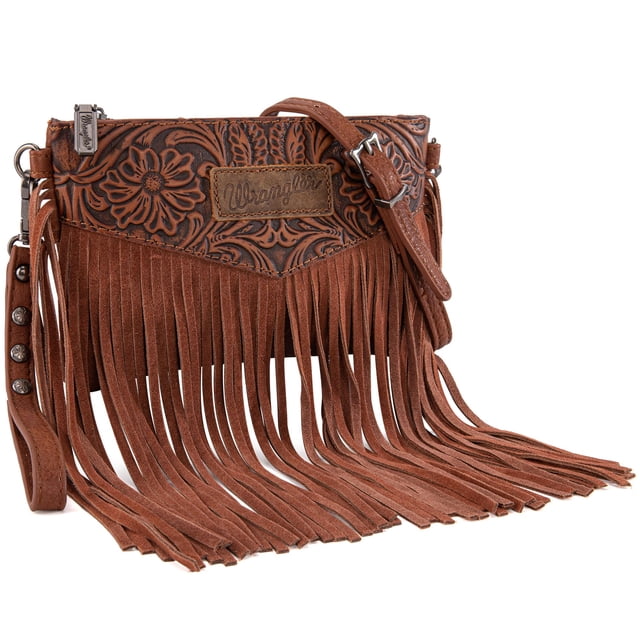 Bolso bandolera Montana West Wrangler Clutch con flecos 27 x 5 x 17 cm