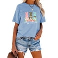 thumbnail image 6 of XCHQRTI Happy Easter Shirt for Women Short Sleeve Graphic Rabbit Cute Tshirt Letter Vintage Tee Shirt, 6 of 8
