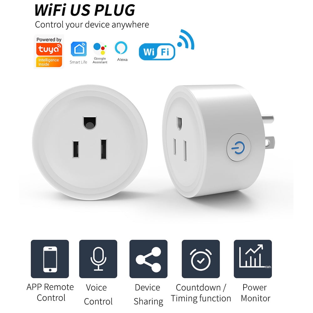 Kizocay Mini Smart Plug, Wifi Outlet Socket Works With Smart Life App