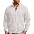 thumbnail image 3 of Zysthvn Casual Sweatshirts for Men Long Sleeve Full Zip Fall Jackets Stand Collar Solid Ribbed with Pockets Tops, 3 of 8