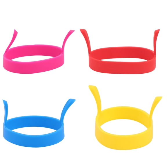 GOOHOCHY  4 Colors Egg Fry Omelette Silicone Mould Circle Frying Rings Fryer