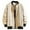 Beige, variant on Men's Casual Jackets Lightweight Baseball Jacket Loose Fit Solid Color Ribbed Trim Outerwear Clothes