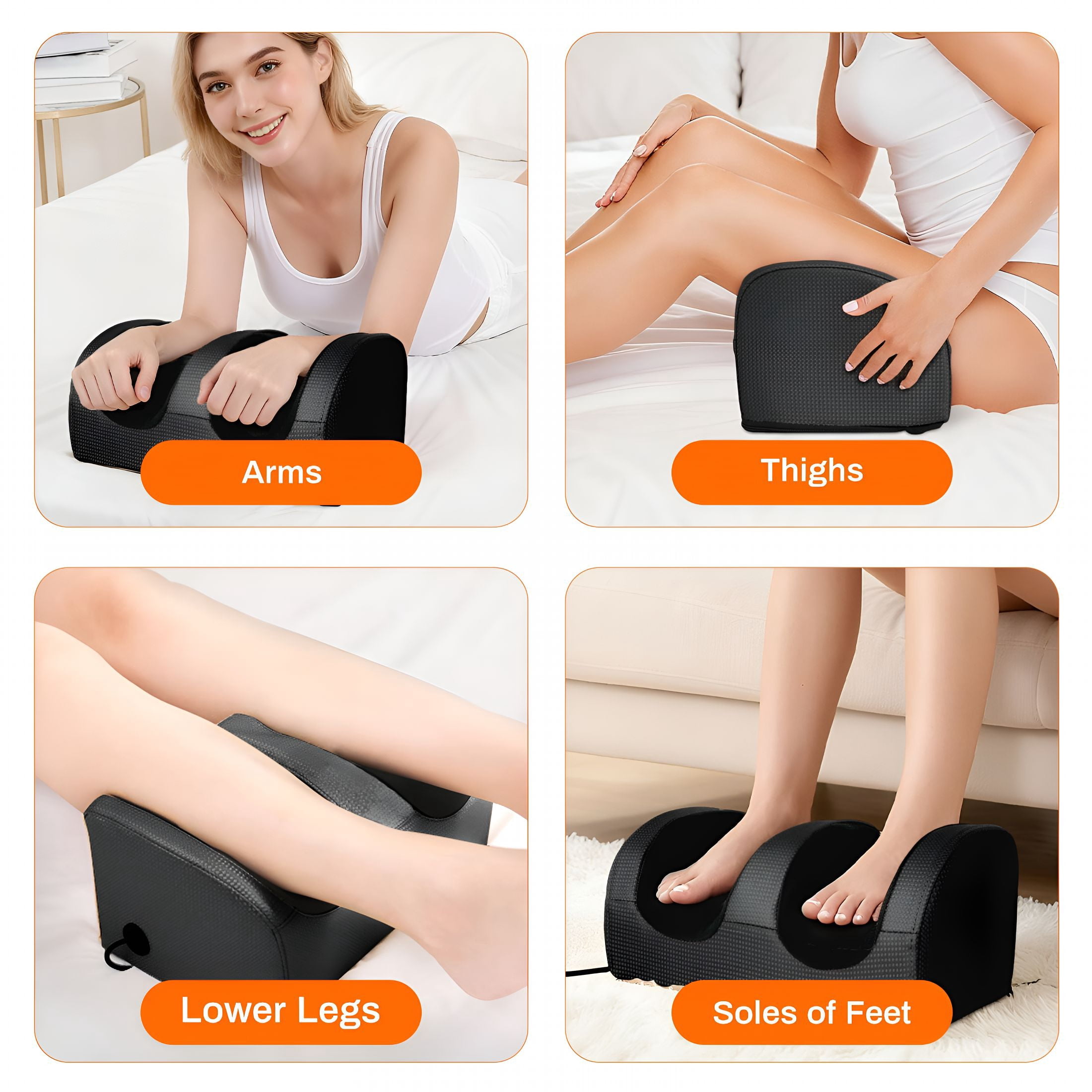 XIRQI Foot Massager,Shiatsu and Foot Massage Machine,Calf Deep Tissue Massage Machine with Heat,Calf Massager Leg Massager with Massage Roller,Gifts for Mom&Dad,Black