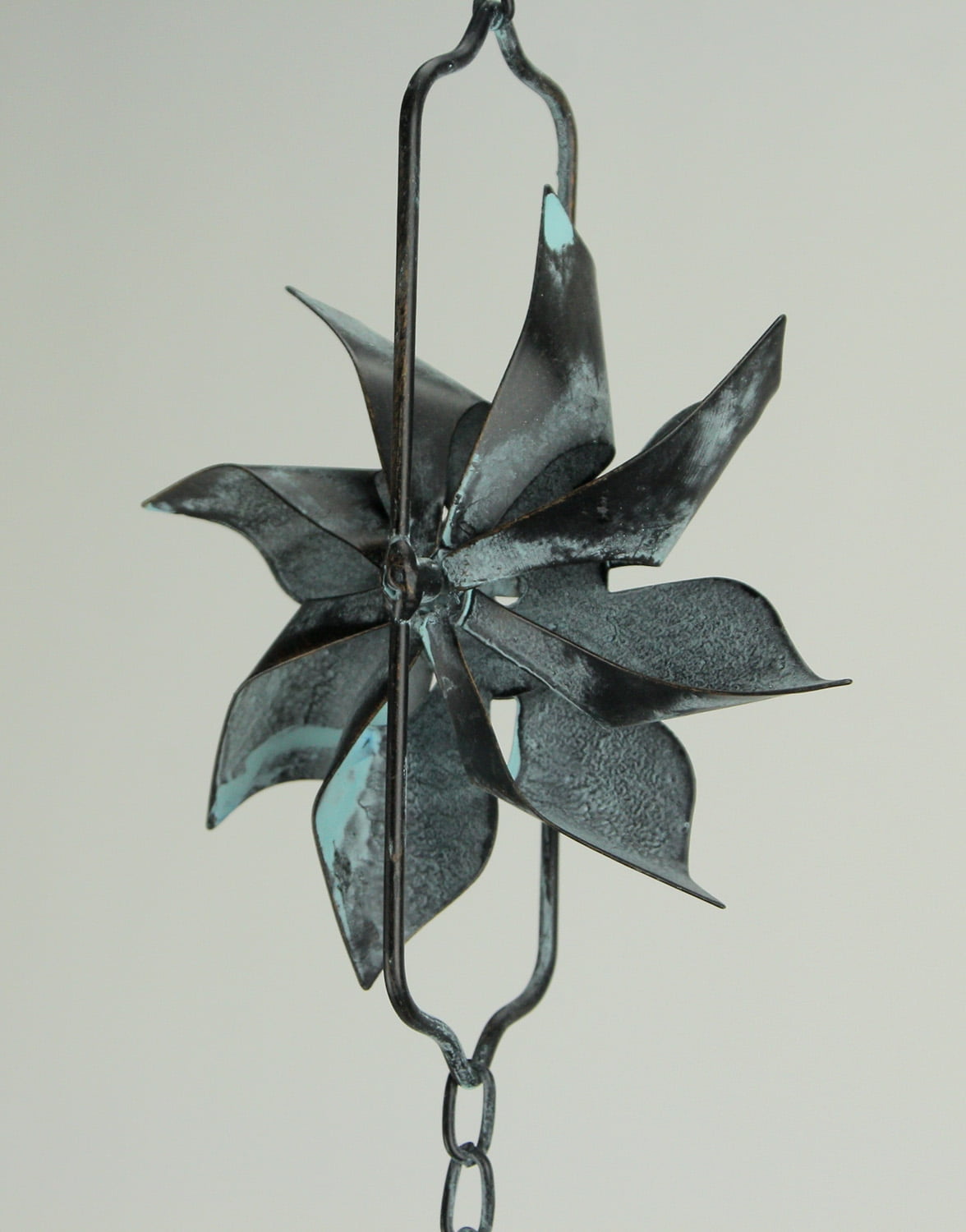 Distinctive Designs Metal Pinwheel Rain Chain with Attached Hanger 48 inch
