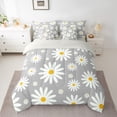 thumbnail image 2 of jejeloiu Colorful Daisy Blossom 7-Piece Bedding Comforter Set,Kawaii Cute Flowers King Bedding Sets,Gray White Bed Sheets For Kids,Microfiber Bedroom Decor Reversible, 2 of 8