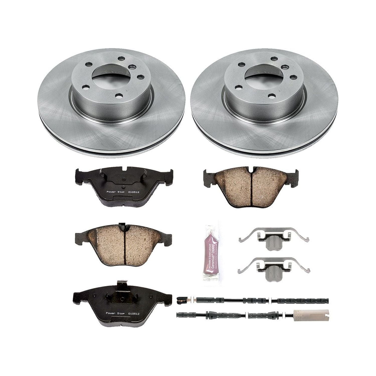 Power Stop Front Stock Replacement Brake Pad and Rotor Kit KOE6073 Fits 2014 BMW X1